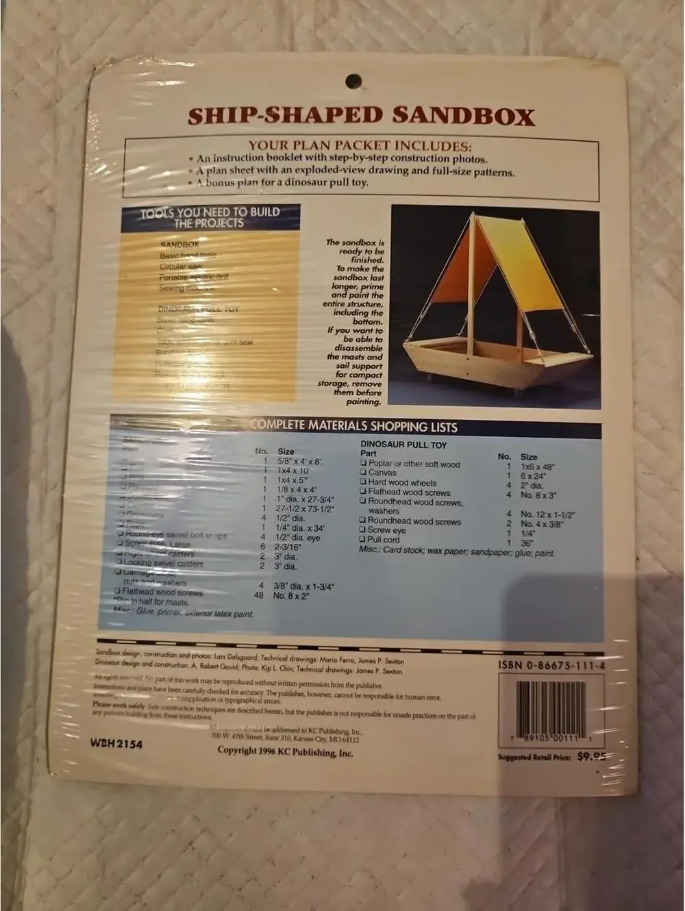 Project Plans Ship-shaped Sandbox